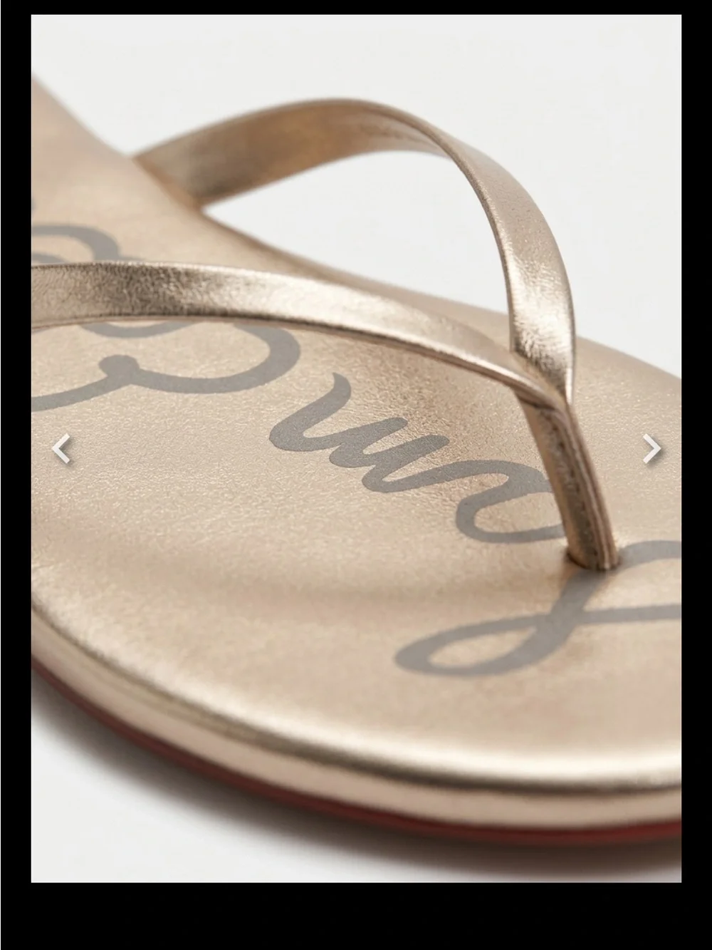 Sam Edelman Oliver Metallic Rose Gold Leather Flip Flop Sandals 11M - Picture 3 of 5
